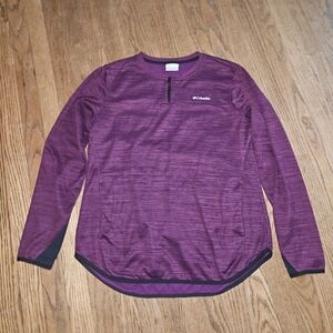 Columbia Dark Purple Fleece Lined Zip Pullover Sweater